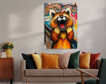 Roter Panda - Expressionistischer Schrei Surrealismus von MIROKKU