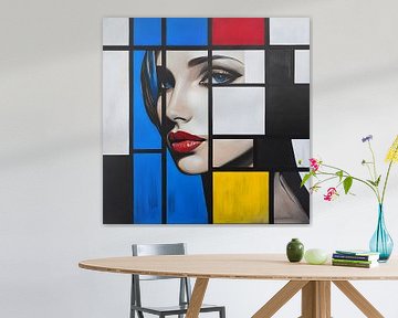 Femme Mondrian Abstrait sur Jan Bechtum