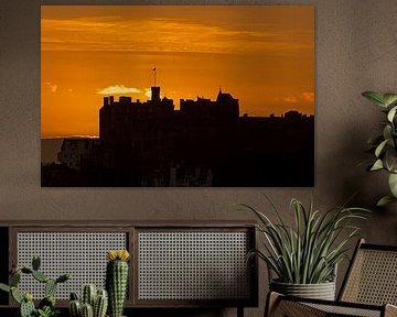 Coucher de soleil sur le château d'Édimbourg, Édimbourg, Écosse, Royaume-Uni sur Arch White