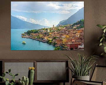 Sunlit Limone sul Garda, Colorful Village Amidst Lake Garda by Stefano Orazzini