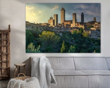 Le Manhattan médiéval, un coucher de soleil doré illumine San Gimignano sur Stefano Orazzini
