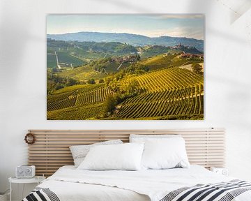 Paysage des vignobles des Langhe et village de Castiglione Falletto sur Stefano Orazzini