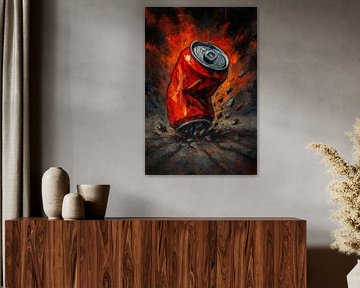 Une canette de boisson contre le sol