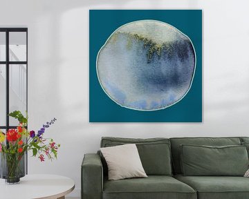 Soft Cool Aqua Mineral 956 - Aquarelle moderne en Calm Mineral Teal Petrol