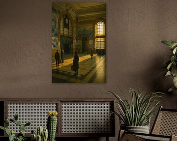 Porto Departure Board: São Bento Waiting Hall at Sunset by Travel Shop