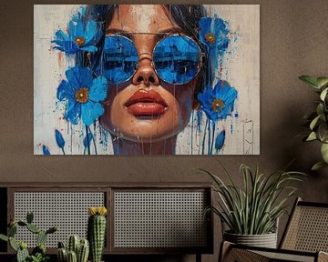 blauwe zonnebril | Bloom Glass