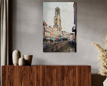 Die Kathedrale von Utrecht und der Vismarkt (DIGITAL PAINTING)