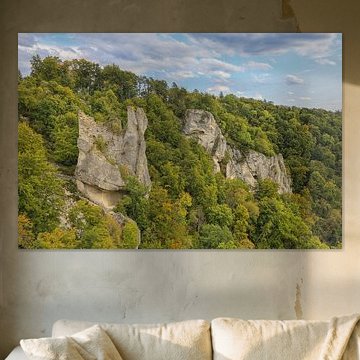 Kasteelruïne Gebrochen Gutenstein in het natuurpark Boven-Donau van BlattArt - Christine Horn