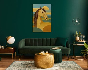 Geometrische Illustration eines andalusischen Pferdes. von Johannes