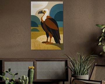 Illustration géométrique d'un vautour. sur Johannes