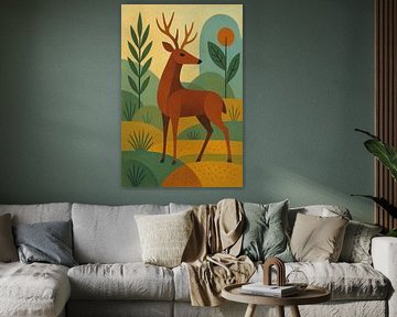 Illustration géométrique d'un cerf. sur Johannes