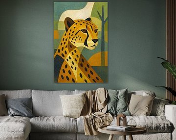 Illustration géométrique du guépard. sur Johannes