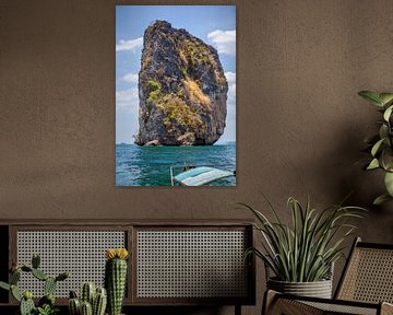 Impressionnant îlot rocheux au large de Krabi (Thaïlande) sur t.ART