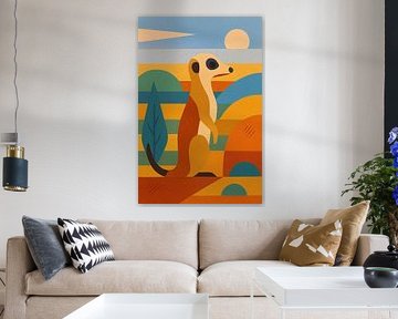 Eine geometrische Illustration eines Erdmännchens. von Johannes