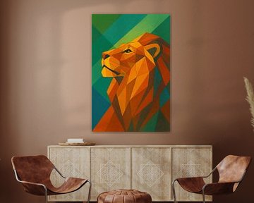 Dessin géométrique d'un lion. sur Johannes