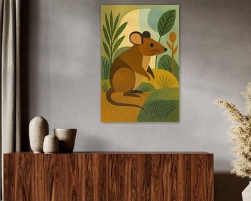 A geometric artwork of a rat. by Johannes