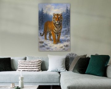 A painting of a Siberian tiger. by Johannes