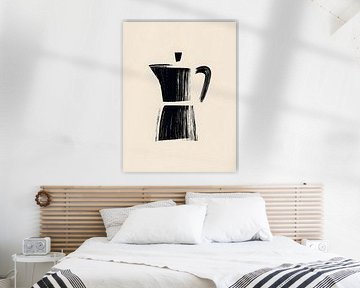 Mocha pot in a minimalist brush shape