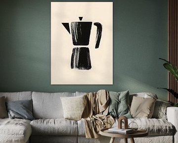 Mocha pot in a minimalist brush shape