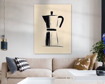 Mocha pot in a minimalist brush shape