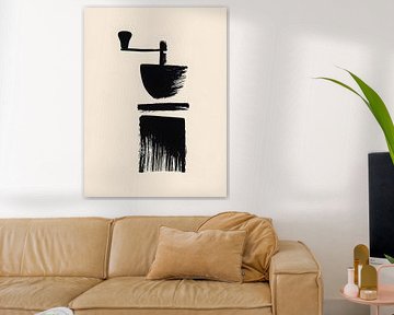 Classic hand coffee grinder in brush style