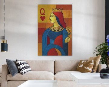 Geometrisches Bild der Herzkönigin. von Galerie Hoppenbrouwers