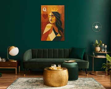 Geometrisches Bild der Herzkönigin. von Galerie Hoppenbrouwers