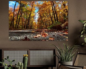 A country road in autumn by Claude Laprise