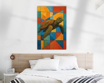 Illustration d'une tortue de mer. sur Galerie Hoppenbrouwers