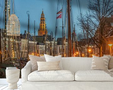 Groningen binnenstad tijdens Winter Welvaart in december