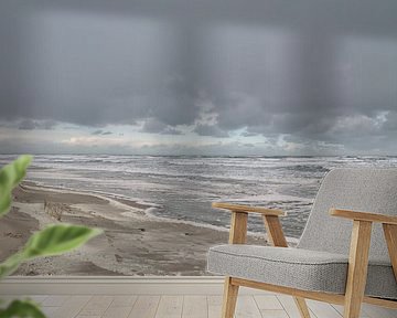 Nederlandse Waddenzee en strand in winter