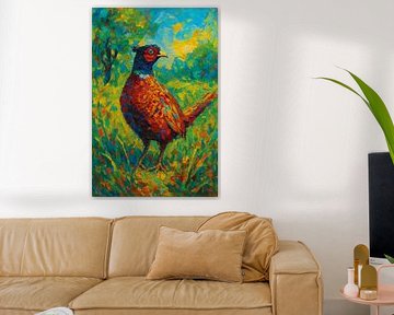 Peinture de faisans. sur Galerie Hoppenbrouwers