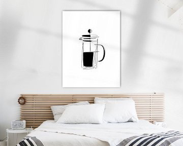 French press moment in modern line art