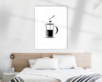 French press moment in modern line art