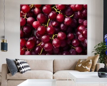 Juicy red grapes in an intense colour composition