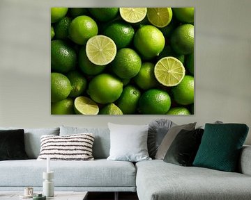 Bright green limes in a fresh citrus composition