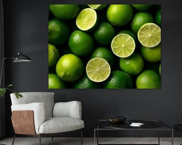Bright green limes in a fresh citrus composition