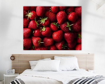 Bright red strawberries with natural freshness