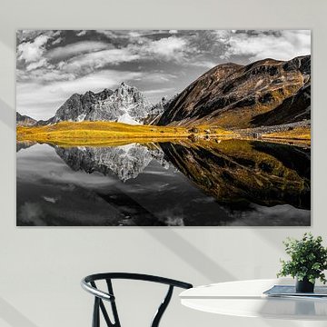 Autumn light over the ice lake