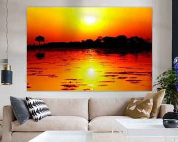 Afrikaanse Zonsondergang Okavangodelta  by Dexter Reijsmeijer