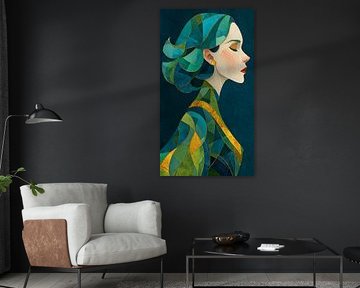 Géométrie émeraude et or : Profil néo-déco sur MajesticArts