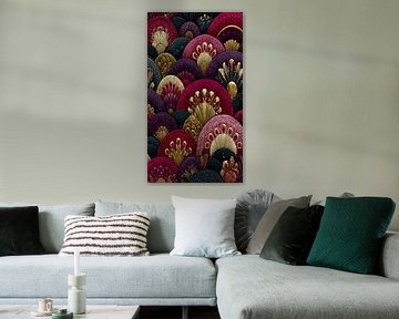 Royal Burgundy Art Deco Scales sur MajesticArts