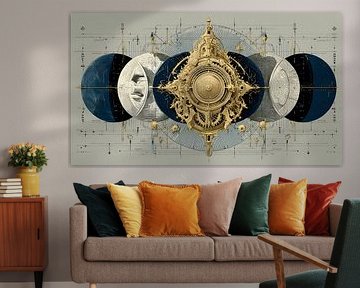 Celestiale Chronometer - Vintage Astronomie Blauwdruk