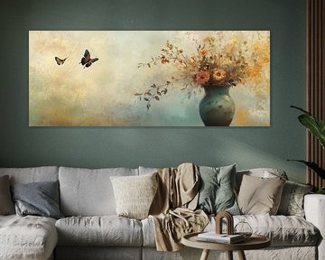 vase à fleurs | Vase à lumière du matin avec papillons