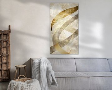 Beige doré | Formes crème et or sur Collection Moderne