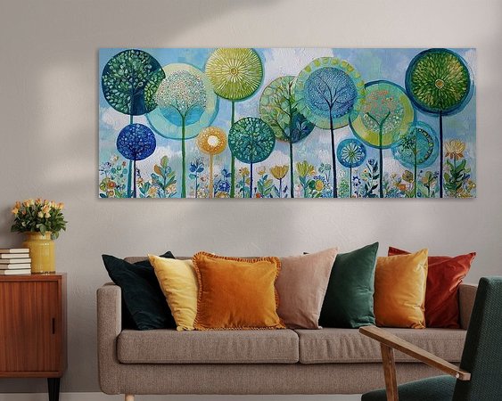 Voorbeeld van het werk in een kamer