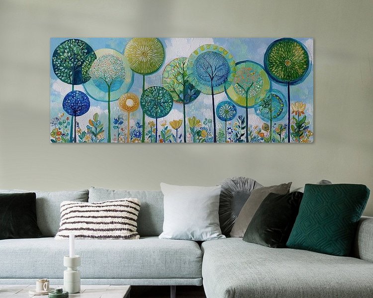 Voorbeeld van het werk in een kamer