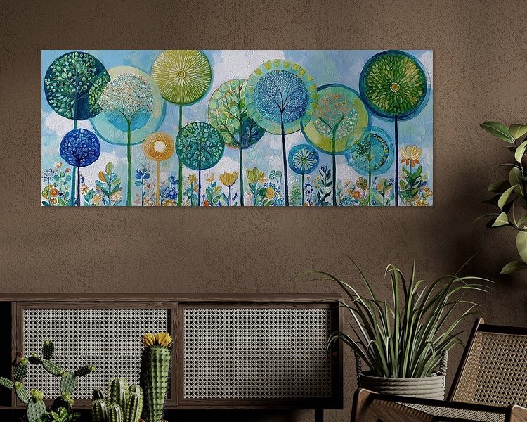 Voorbeeld van het werk in een kamer