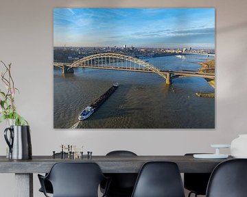 Nijmegen Waalbrug über dem Fluss Waal bei Sonnenaufgang von Sjoerd van der Wal Fotografie