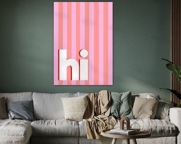 Hi - pink red stripes by Bainai